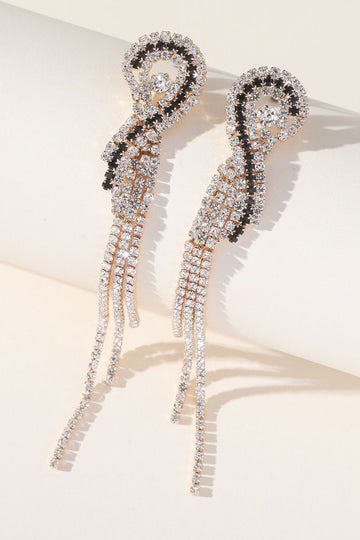 Rhinestones glitrende lange dusk øredobber
